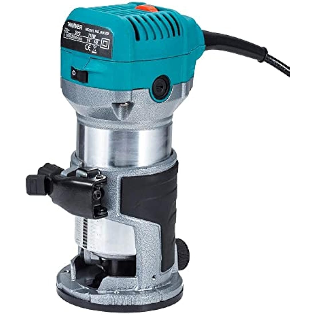 Anesty Palm Router Trimmer, Woodworking Hand Router with Trimmer Base, Handheld Wood Compact Trim Router Power Routers Tool with 15pcs 6.35mm Router Bit Set