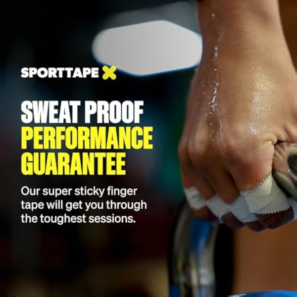 SPORTTAPE Box of 24 Rolls Zinc Oxide Finger Tape - White - 1.25cm x 10m | For Jiu Jitsu, Bouldering, Rock Climbing, BJJ, Crossfit, Rowing, Climbing & Golf (12 Packs of 2 Rolls)