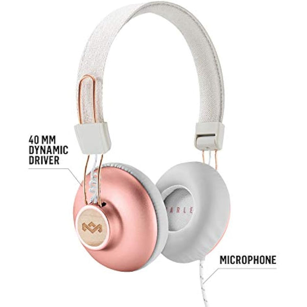 House of Marley Positive Vibration 2 - Foldable Headphones, Comfortable Design, Noise Isolation, Premium Sound 40 mm Driver, Microphone, Woven Cables, Sustainable Materials, Copper