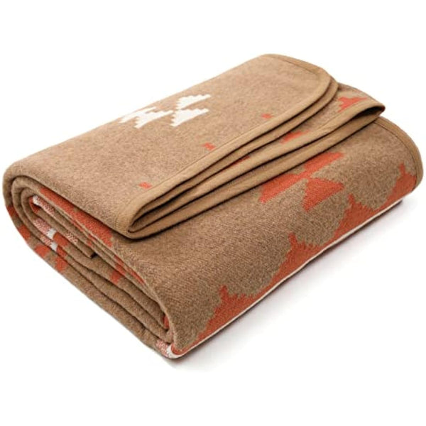 ACUSHLA Merino Wool Camp Blanket - Warm, Thick, Washable, Large Throw - Great for Outdoor Camping All Seasons Suitable Morocco Khaki 79" x63" 3.8lbs