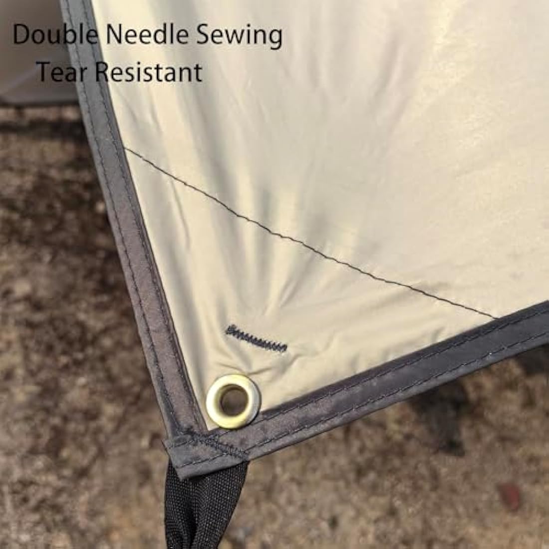 HIDEWALKER Camping Tarp Shelter 3x3m 3x4m 3x5m Lightweight Tent Tarpaulin Waterproof Tent Awning Canopy Basha Sunshade for Hiking Backpacking (Khaki, 3x5m)