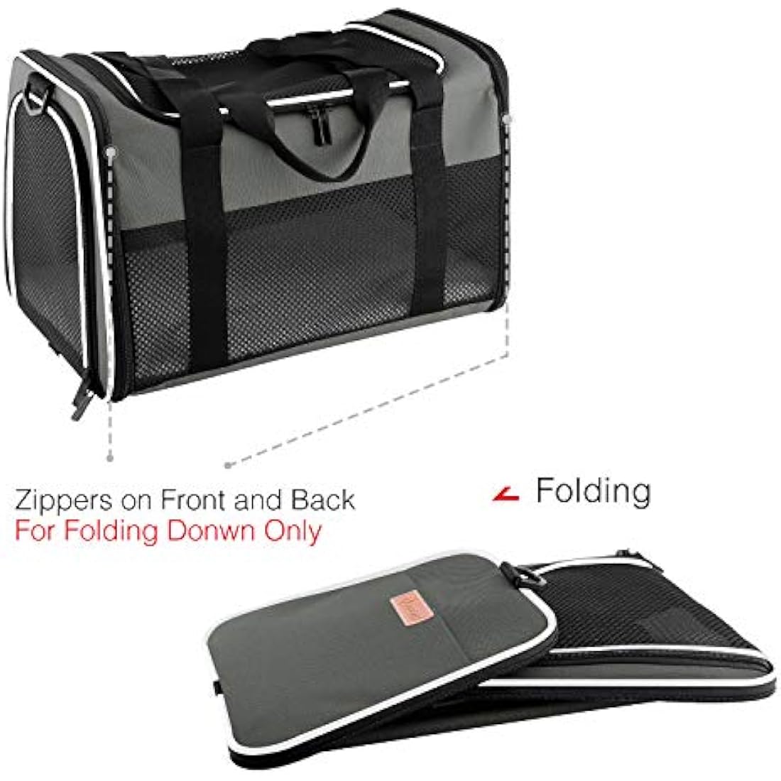 Akinerri Airline Approved Pet Carriers,Soft Sided Collapsible Pet Travel Carrier For Medium Puppy And Cats Medium Brown…