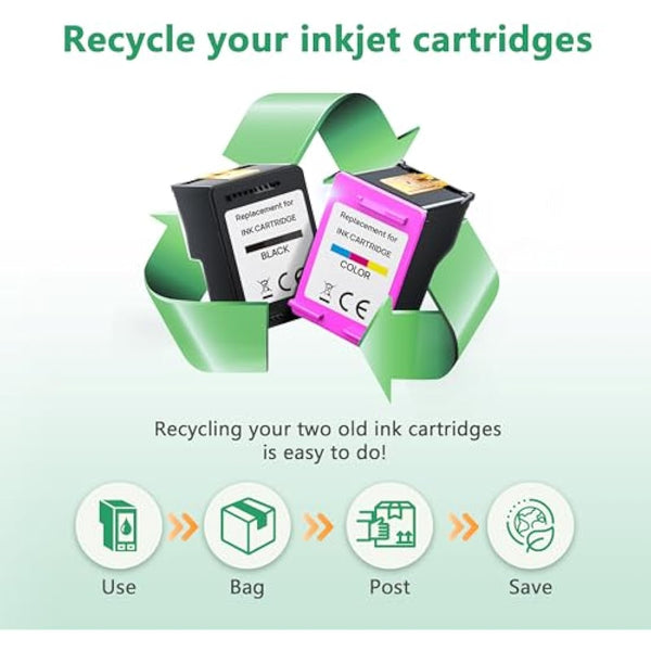 62 XL 62XL Ink Cartridges Black and Colour Multipack Replacement for HP 62 Ink Cartridges Twin Pack for HP Envy 5540 5541 5544 5546 5644 5541 5640 5646 5542 OfficeJet 200 250 5740 5742 (2-Pack)