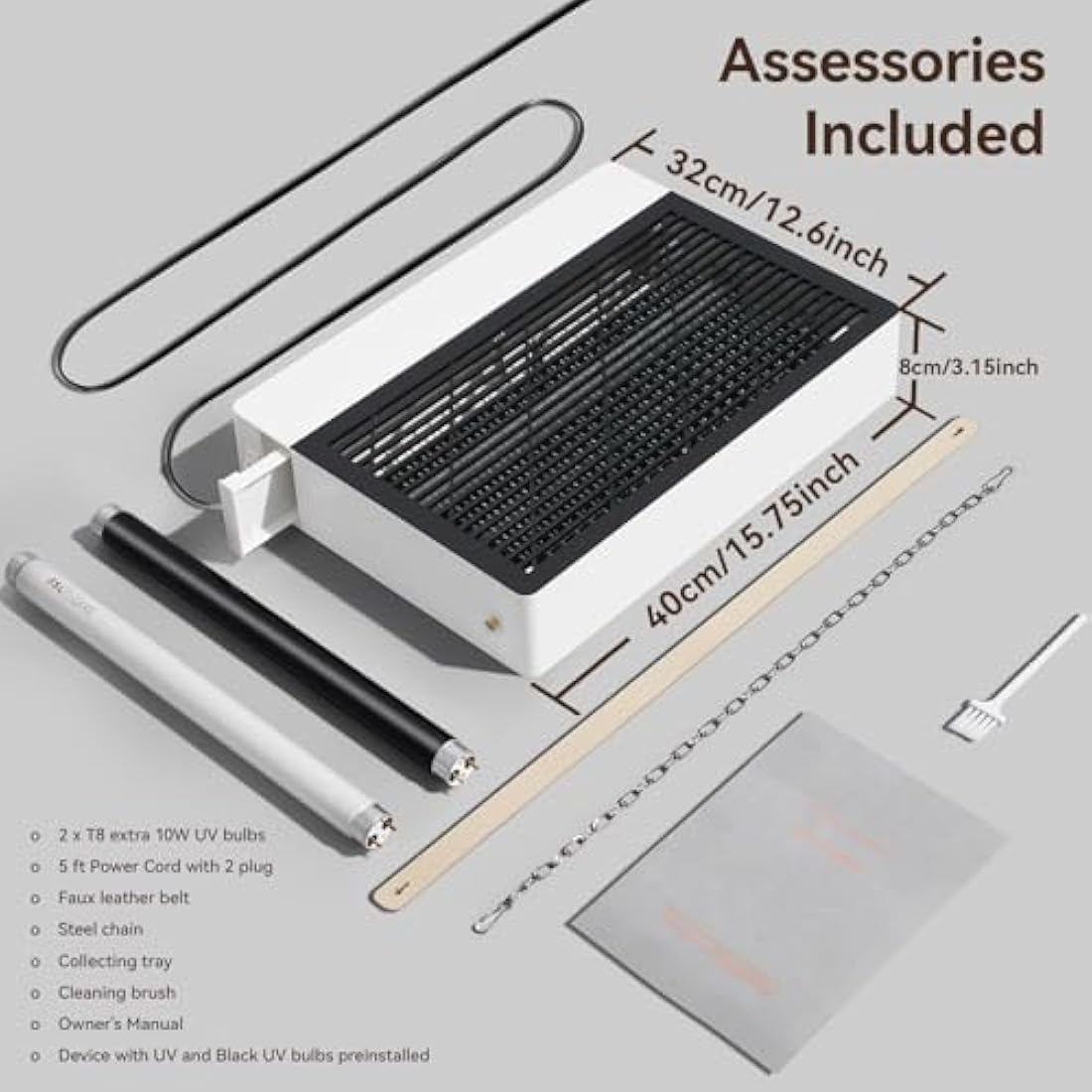 2-Pack Quiet Hybrid Spectrum 20W Fly Zapper Electric Fly Killer Flies Catcher Fruit Flies Trap Bug Zapper for Home Indoor Insect Mosquito Killer Lamp with 4 Replacement Bulbs - UK Plug