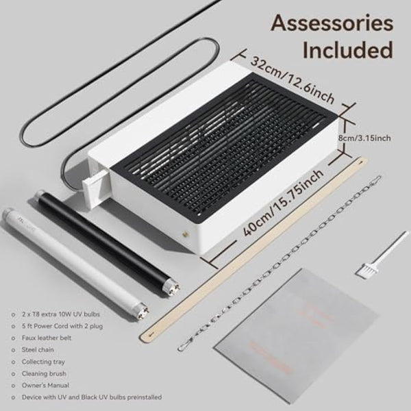 2-Pack Quiet Hybrid Spectrum 20W Fly Zapper Electric Fly Killer Flies Catcher Fruit Flies Trap Bug Zapper for Home Indoor Insect Mosquito Killer Lamp with 4 Replacement Bulbs - UK Plug