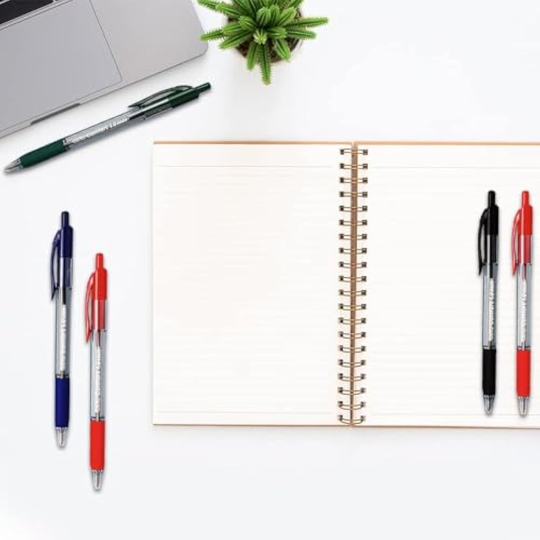 Cello Assorted Coloured Ballpoint Pens - Premium Retractable Biro Pens with Ergonomic Grip, Medium Point 1.0mm, Pack of 12 - Ideal for Office, School & Home Writing Multicolour pens