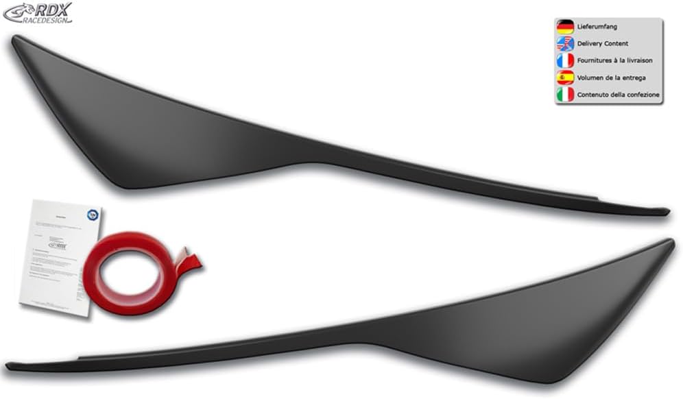 RDX Racedesign Head light spoilers compatible with Ford Focus III Facelift 2014-2018 (ABS)