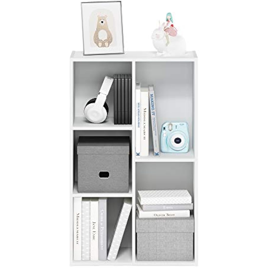 Furinno Luder 5-Cube Reversible Open Shelf, White