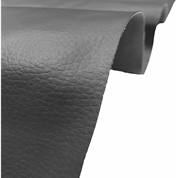 A-Express Grained Faux Leather Fabric Waterproof Heavy Duty Leatherette Vinyl Leathercloth Upholstery Textured Material - Dark Grey Half Metre 50cm x 140cm