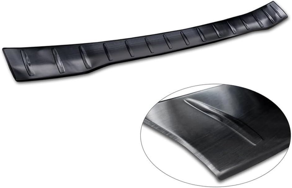 Avisa Black Stainless Steel Rear bumper protector compatible with Ford Transit Custom & Tourneo Custom (V710) 2023- / Volkswagen Transporter T7 2024- 'Ribs'