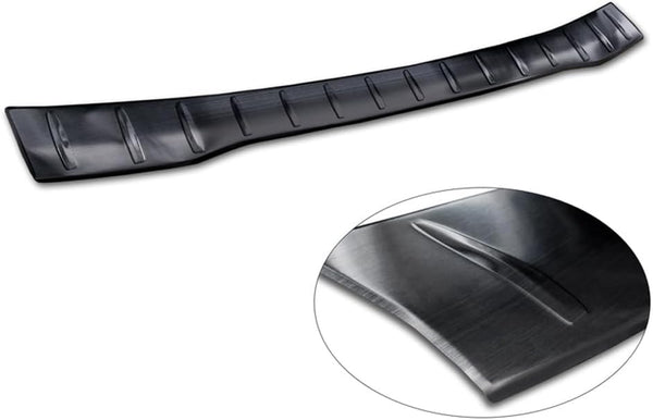 Avisa Black Stainless Steel Rear bumper protector compatible with Ford Transit Custom & Tourneo Custom (V710) 2023- / Volkswagen Transporter T7 2024- 'Ribs'