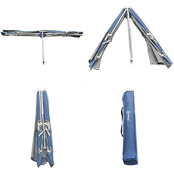 Homecall XXL Camping folding bed 600D polyester /rip stop grey/blue