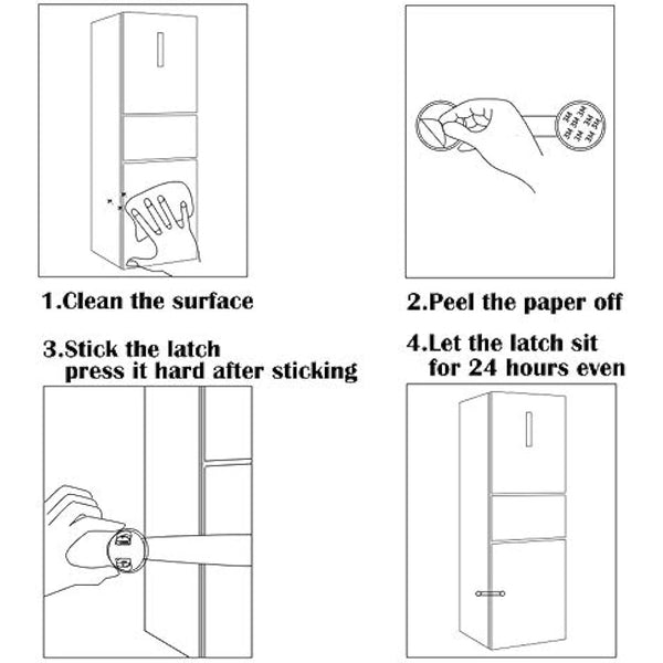 SMBOX Child Safety Cupboard Latch 6 Packs Stick On for Kitchen Self Adhesive Baby Proofing Latch Children Proof Locks for Door, Drawer, Closet, Refrigerator, Trash