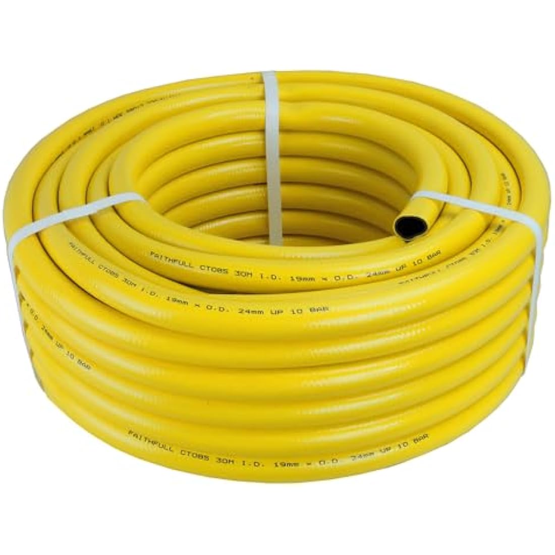 Faithfull Heavy-Duty Reinforced PVC Builders Hose 30M (98ft) 19mm (3/4in) Diameter – 24 Braid Fibre Mesh, Kink & Twist Resistant Hose Pipe
