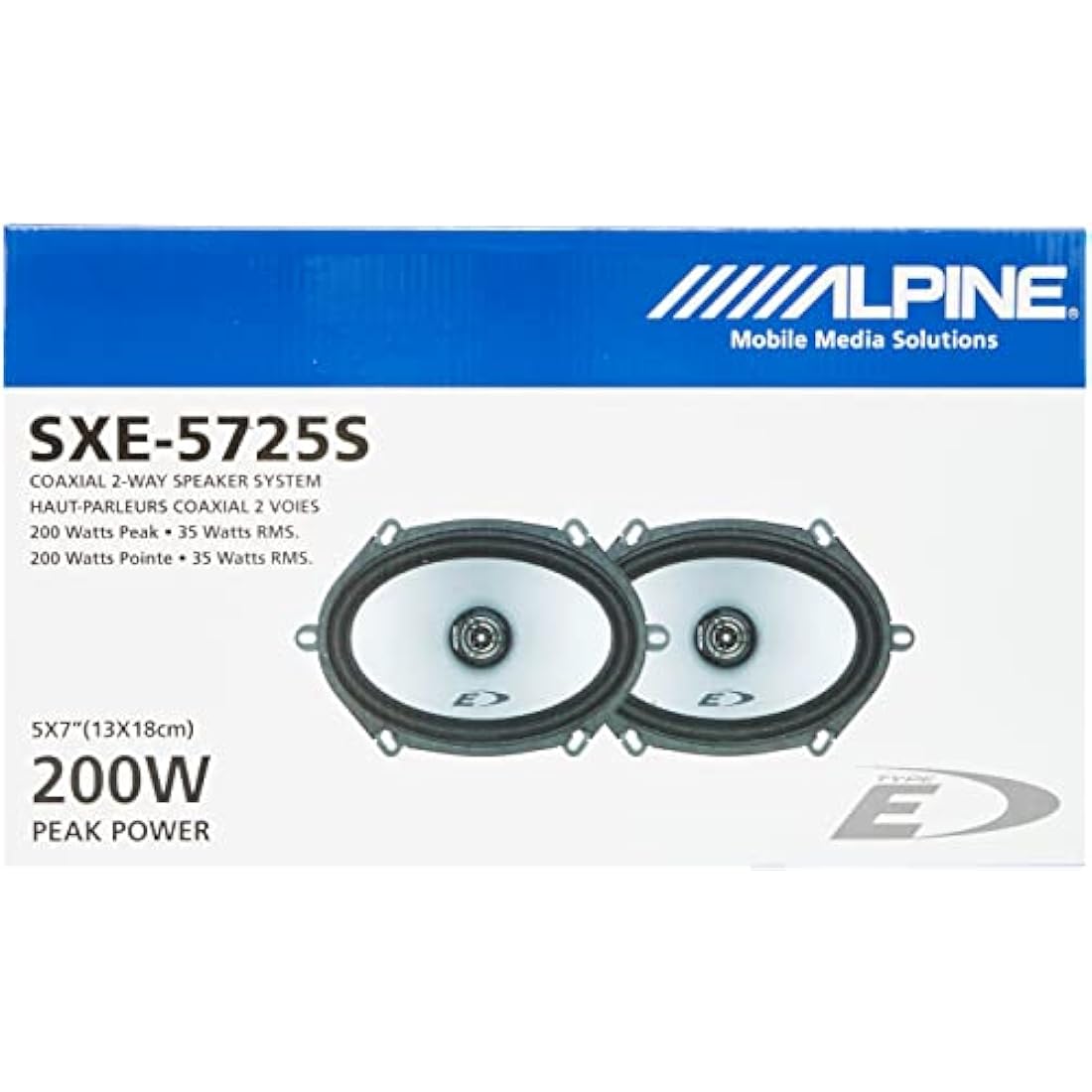 Alpine Electronics SXE-5725S 2 Way 5 x 7 Speakers (200 Watts), Schwarz