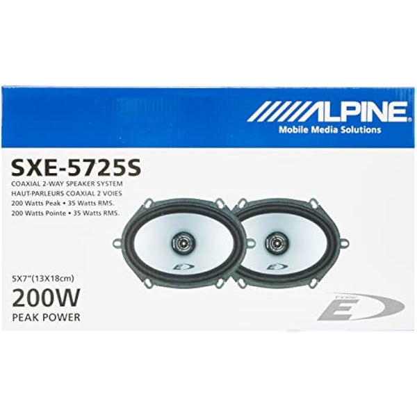 Alpine Electronics SXE-5725S 2 Way 5 x 7 Speakers (200 Watts), Schwarz