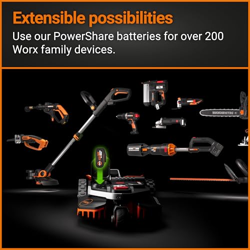 WORX WR206E Landroid Vision Robotic Lawn Mower – 600m² Patented AIA Mowing Multi-Zone, Auto Charging, 20V PowerShare Battery, Rain Sensor, Cut-to-Edge Technology, App-Controlled, Accessories Included