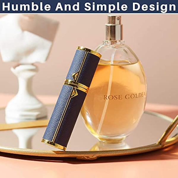 BRARIOS Refillable Portable Mini Perfume Atomiser for Travel, 5ml Luxury Empty Leakproof Pump Perfume Spray bottle Atomiser for Man and Woman (Violet(GD))