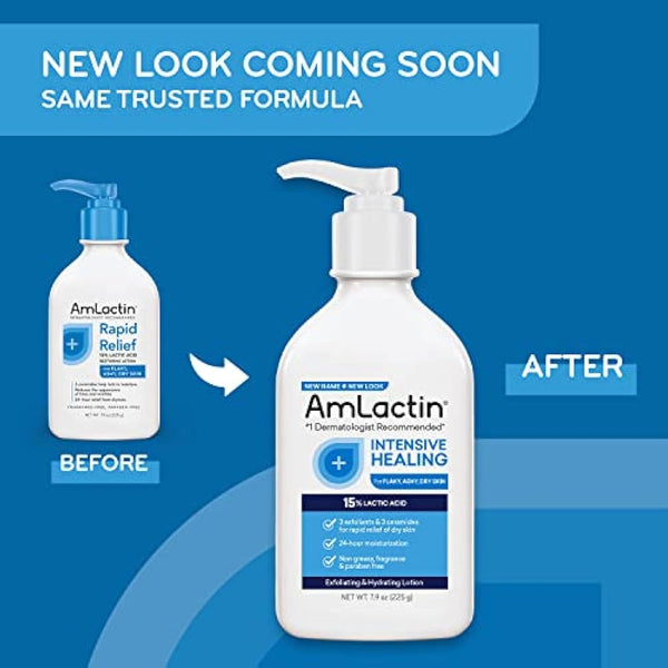 AmLactin Rapid Relief Restoring Lotion + Ceramides Twin Pack, (2) 7.9 Ounce Bottles, Paraben Free