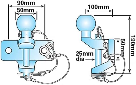 BITS4REASONS - NEW MODEL MAYPOLE MP87 50MM BALL AND PIN HITCH - BLACK TOWBALL…