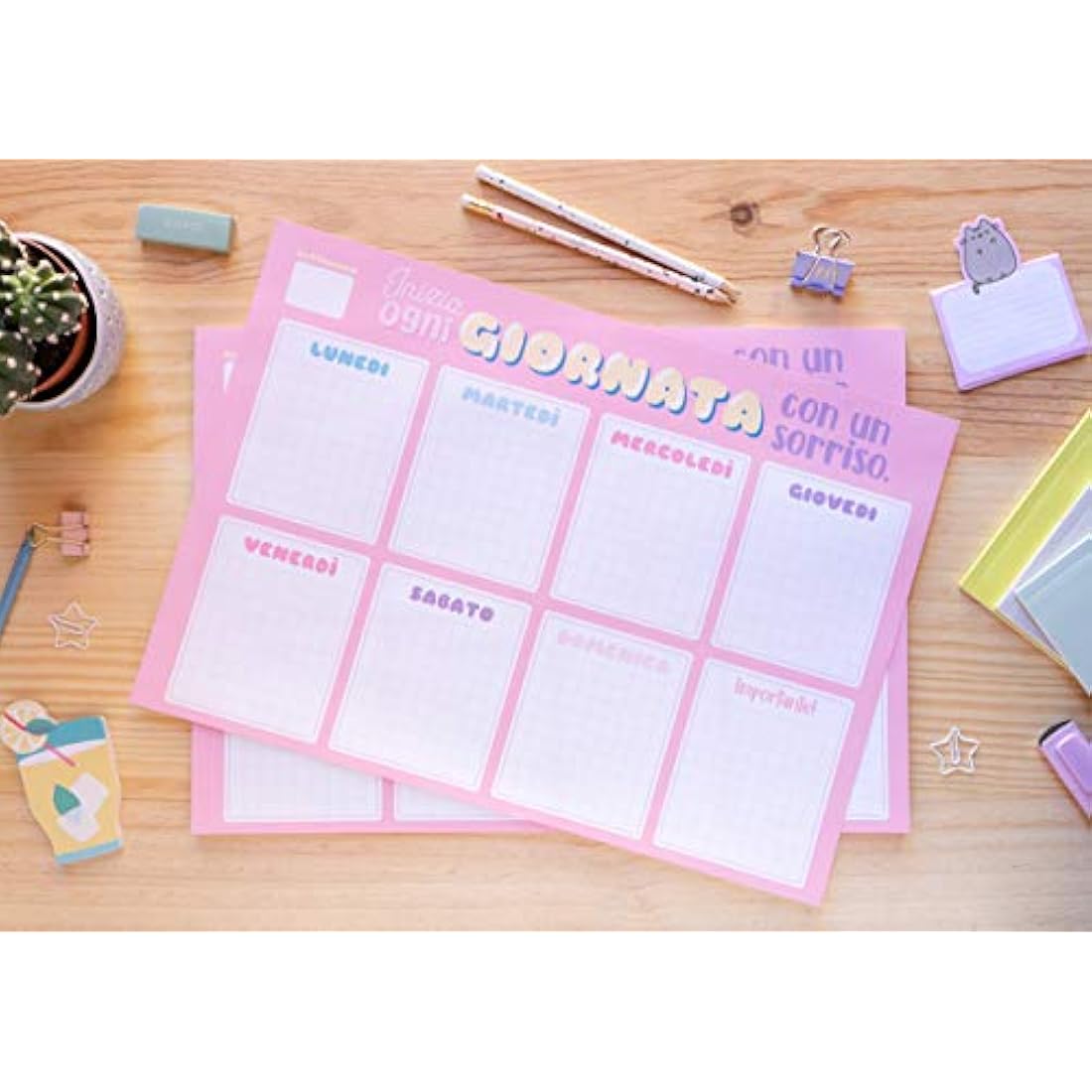 Grupo Erik Weekly Planner A3 In Italian - Carouge | Daily Planner Family, Desk Calendar, 54 Tear Off Pages A3 Notepad | Cute Planner, Cute Stationery Gifts, Italian Gifts