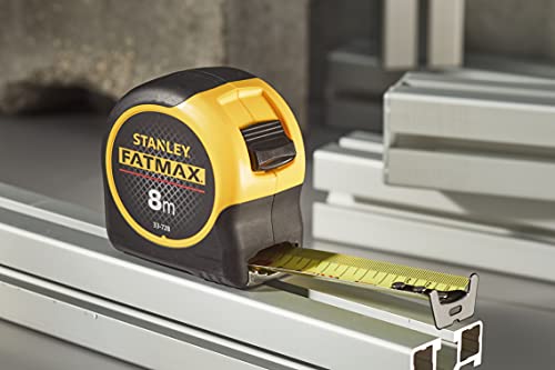 STANLEY Tape Measure Blade Armor 8 M Metric Shock Resistant with Mylar Coating and Cushion Grip 0-33-728