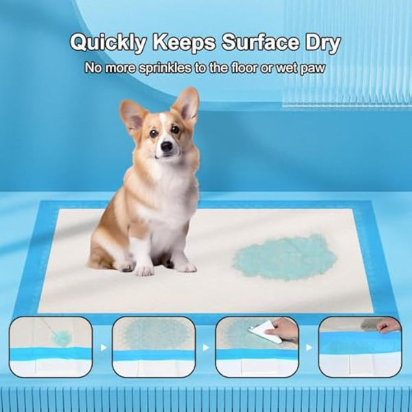 Gardner Pet Extra Large Puppy Pads 70x85cm, Ultra Absorbent Thicker Puppy Training Pads, 6 Layers of Leak-proof, Edge-Wrapping, Fast Drying, Suitable for Dogs, Cats, Rabbits (50 Pack, Blue)