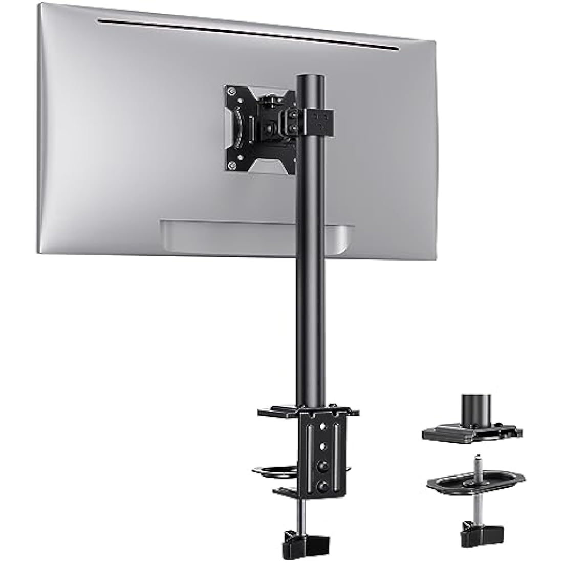 ErGear Single Monitor Stand for 13”-32” Screens, Portable Arm Desk Mount, Monitor Mount Vesa with Height Adjustable Swivel, Tilt, Rotation, 2 Mounting Options, Vesa 75x75/100x100mm