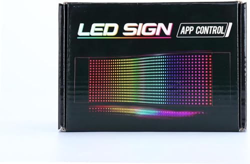 Qnoavve Bluetooth App Control LED Sign, 14.6"x3.6" Devil Eyes Car Lights, Flexible USB 5V LED Car Sign, Programmable Customizable Display Panel, Scrolling Message Board for Store Bar Hotel Party