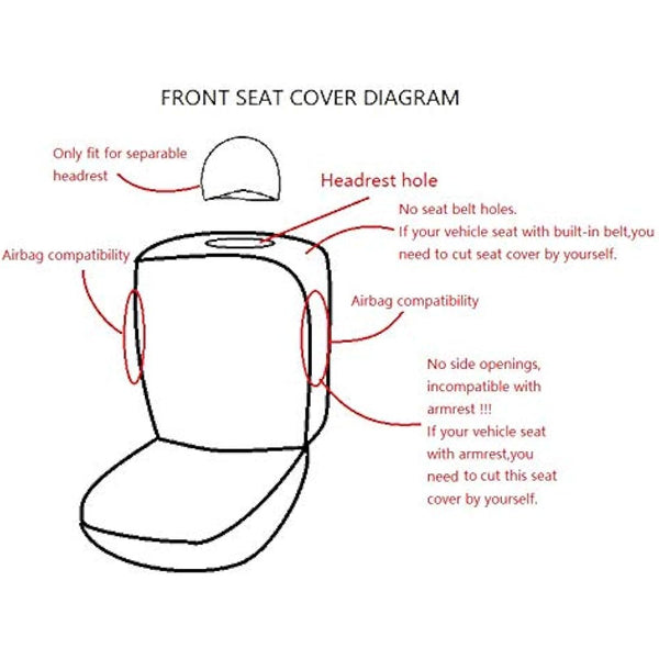 Flying Banner Car Seat Covers 2 Front Seats Leather Splicing Mesh Breathable Cover Black Color