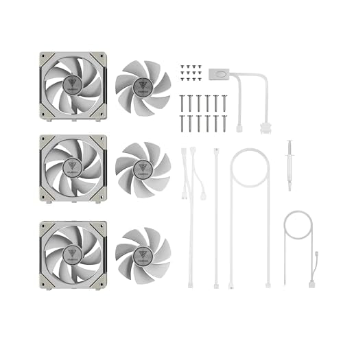 GAMDIAS 120mm ARGB PC Case Fans, Computer Case Fan, Cabless Daisy Chain Connection, Dual Infinity Mirror Lighting, Swappable Fan Blade for Reverse Airflow, Performance 30mm Thick, With Control Box