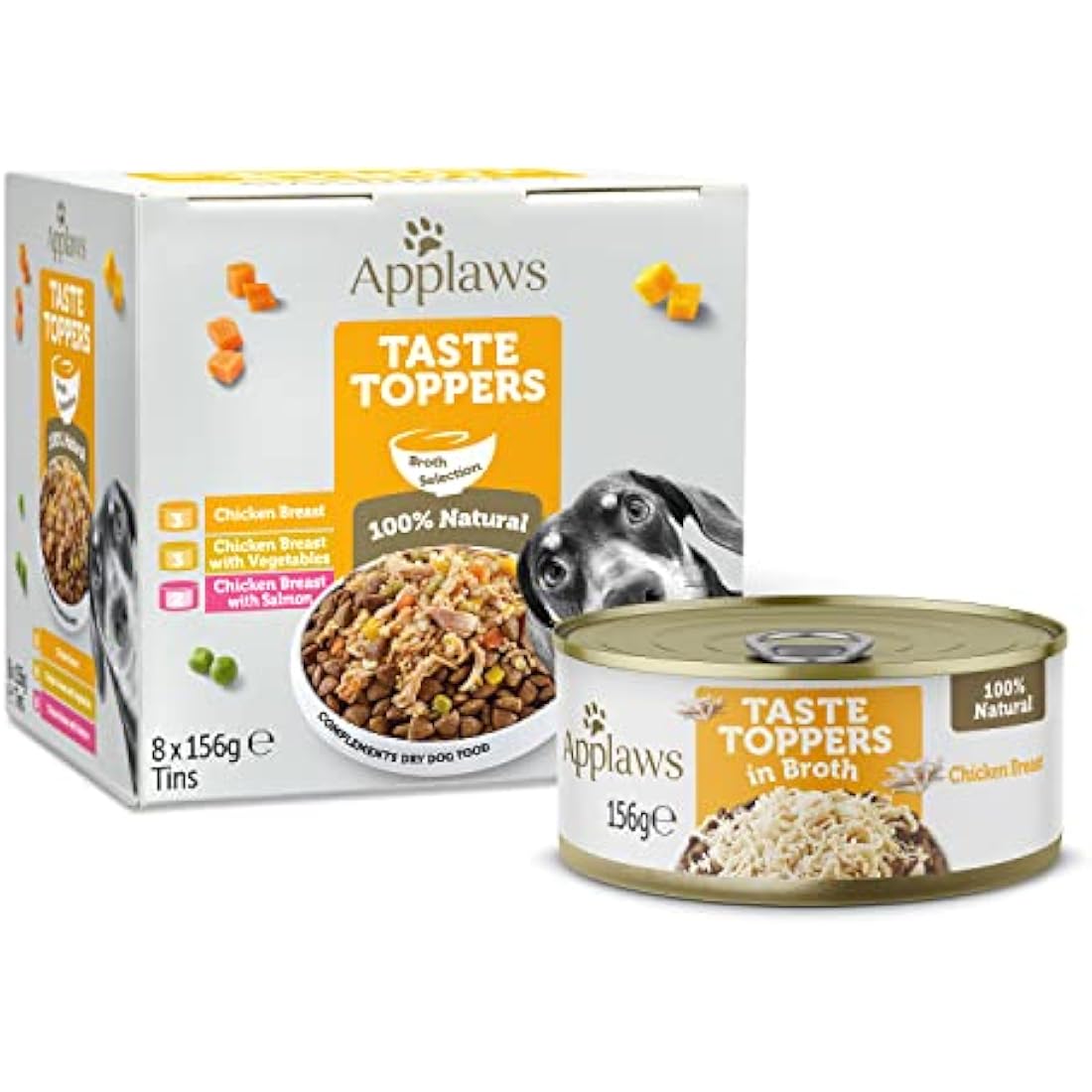 Applaws 100 Percent Natural Wet Dog Food, Chicken Breast in Broth 156 g Tin (Pack of 12)