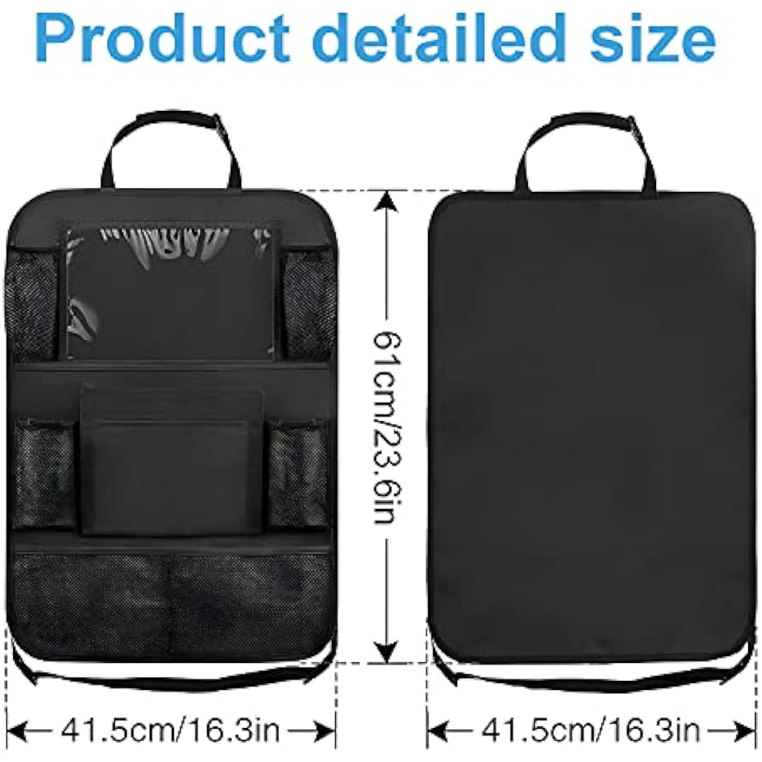 AiQInu Car Back Protector and Organiser, Waterproof Oxford Cloth Car Seat Organiser with Lots of Storage Space, Children (2 Pieces)