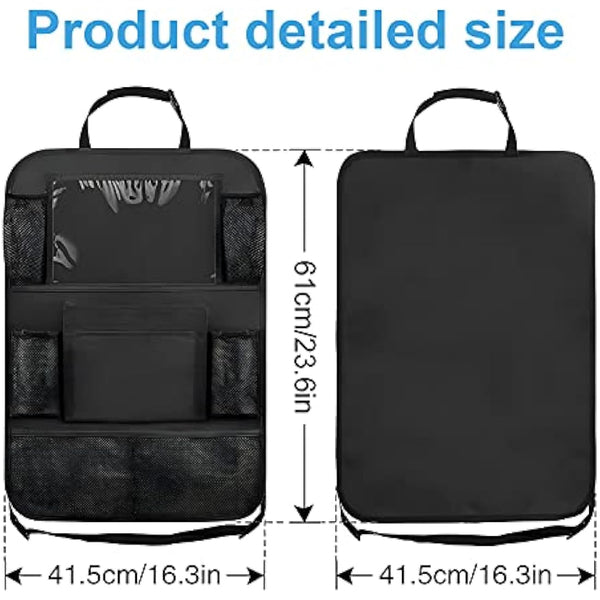 AiQInu Car Back Protector and Organiser, Waterproof Oxford Cloth Car Seat Organiser with Lots of Storage Space, Children (2 Pieces)