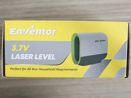 Enventor Rechargeable Laser Level, 25M 2200mAh Li-ion Battery Green Laser Level Self Leveling with Pulse Mode, 7 Hours Working Time, 360° Magnetic Base, Switchable Horizontal/Vertical/Cross line