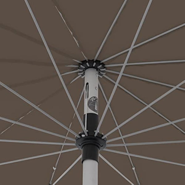 Doppler Parasol Asia Look SL-AZ Auto Tilt 250 cm Greige-Taupe I Garden Umbrella Bendable I Crank Umbrella with UV Protection 50+ I Crank Umbrella Made of Aluminium I Rainproof Polyester Umbrella Roof