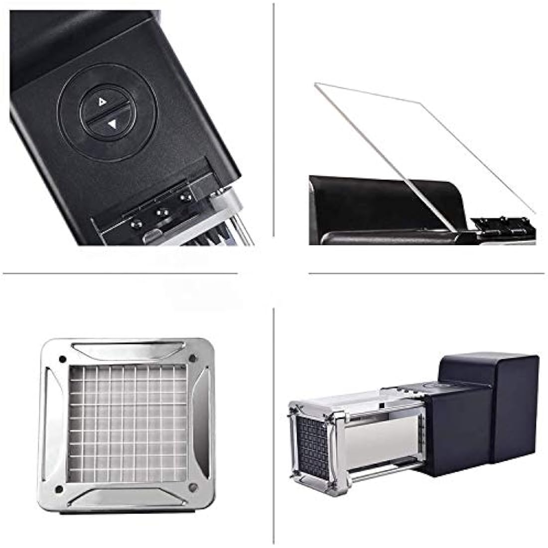 Electric French Fry Cutter, Sopito Professional Electric Potato Chip Cutter Stainless Steel Potato Chipper with 1/2 Inch Blade, Great for Carrots Cucumbers