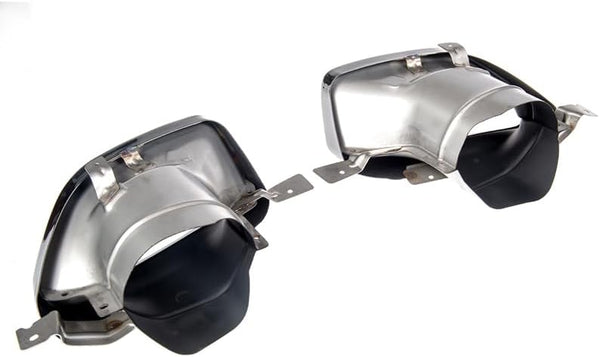 Oneway Set of custom-fit exhaust trims compatible with BMW 3-Series G20/G21 M-Pack 2018-2022 - Black stainless steel