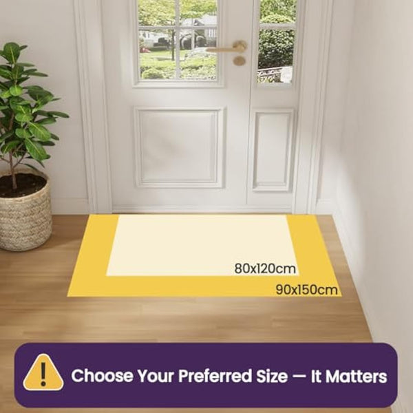 DEXI Dirt Trapper Door Mat Indoor, Non-slip Doormats Inside, Machine Washable, Super Absorbent Entrance Mats Soft Floor Carpet Rug, 80 x 120 cm, Black-Grey