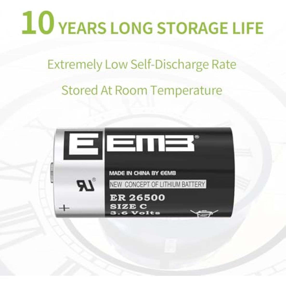 EEMB ER26500 C Size 3.6V 9000mAh Lithium Battery High Capacity Li-SOCL₂ Non-Rechargeable LS26500 SB-C01 TL-2200 for TPMS Automobile tire pressure monitor Smart card instrument electricity meter (10)