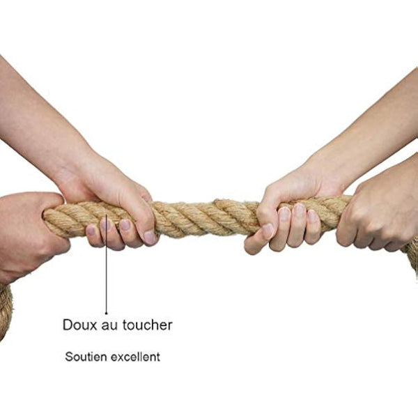 Aoneky Gym Climbing Rope with Clip, 30mm/40mm /50mm, 3-9M, Jute Battle Rope for Training, Fitness, Strengthen Muscle Power Inddor Outdoor