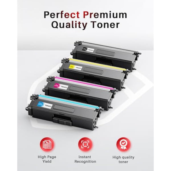 Halloya TN423 Compatible Toner Cartridges Replacement for Brother TN423 TN421 for Brother HL-L8260CDW HL-L8360CDW MFC-L8690CDW MFC-L8900CDW DCP-L8410CDW DCP-L8410CDN ( 4 Pack)