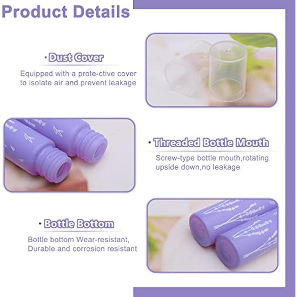 Unxuey 10pcs 10ml Purple Perfumes Spray Bottles, Dispenser Atomizer, Glass Empty Tube Travel Size Refillable Sample Container for Various Water-based Liquids with 10 Funnels+5 Droppers