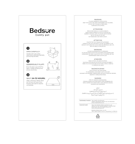 Bedsure Cat Bed for Indoor Cats - 51x51x15 cm Fluffy Cat Donut Bed with Corduroy Fleece & Anti Slip Bottom, Puppy Kitten Beds Washable with Removable Cover, Dark Grey