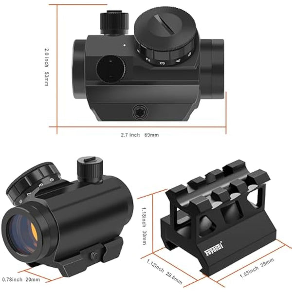 Feyachi RDS-25 Red Dot Sight 4 MOA Red Dot Gun Sight Rifle Scope with 1 inch Riser Mount