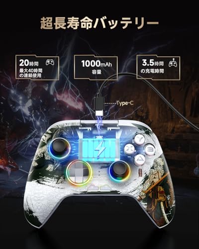 EasySMX X15 Wireless PC Controller with Hall Triggers, Hall Joysticks, Enhanced Bluetooth Game Controller,No Drift No Deadzone effect, Compatible with Windows PC, Android, Steam and Switch