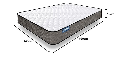 Good Nite Double Mattress 4FT6 Memory Foam Spring Breathable and Medium-Firm Feel Hybrid Mattress Fireproof Fabric Soft and Skin-Friendly 135 x 190 cm