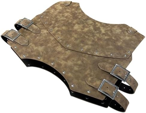 HiiFeuer Medieval Faux Leather Chest Armor, Retro Mercenary Knight Archer Body Armor, Adjustable Chest Armour for LARP Costume& Ren Faire