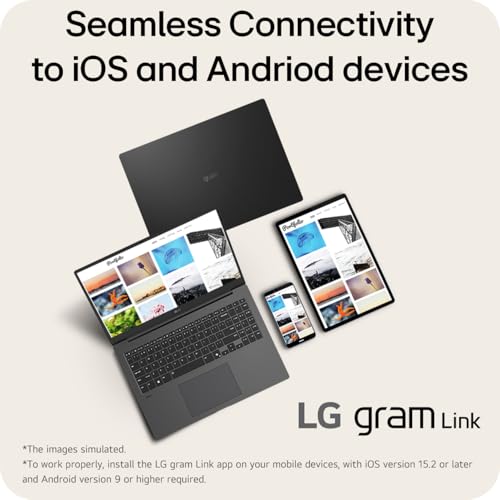 LG gram 16Z90TL - 16 Inch 2.5K IPS Ultra-Lightweight Laptop, Intel Core Ultra 7 256V 47TOPS NPU - EVO Edition, 16GB RAM, 1TB SSD, Windows 11 Home, gram Hybrid AI, Copilot+ PC, Black (2025)