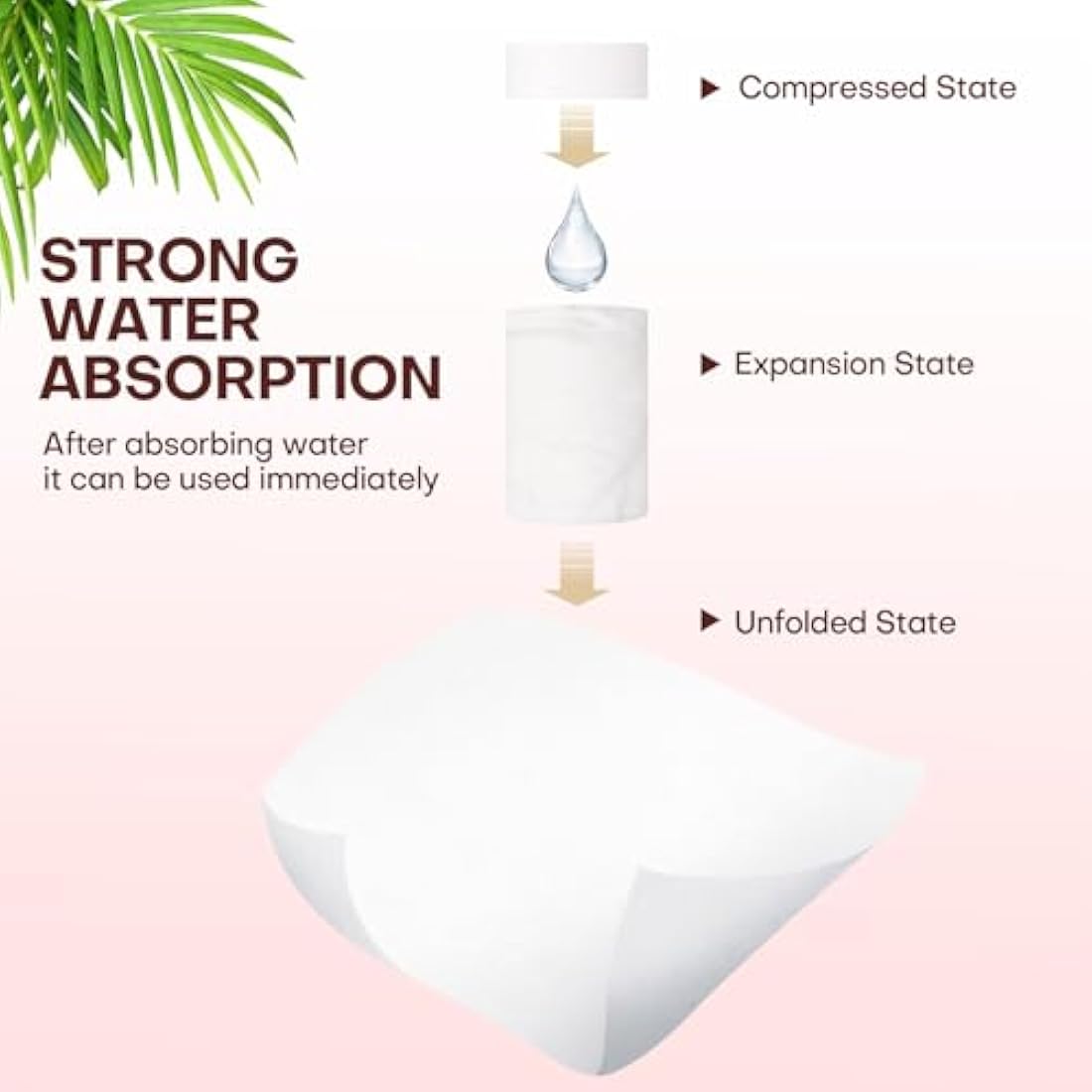 FCAEON Disposable Face Towel 23x19cm 300PACK Individually Wrapped Compressed Cleansing Travel Size Towel Cleansing Wipes Tablets Personal Care Coin Towelettes for Beauty & Personal Care (Pink)